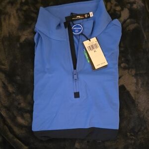 RLX Ralph Lauren Men's Blue Half-Zip Polo